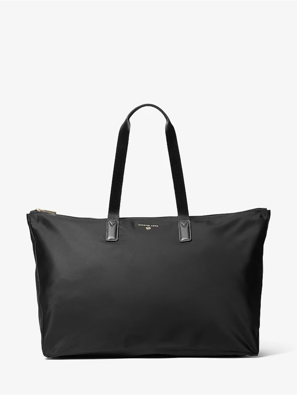 Michael Kors Black Nylon Large Tote with Gold-Tone Hardware